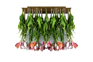 Large Flower Power Ceiling Lamp with Murano Glass & Artificial Tulips from VGnewtrend