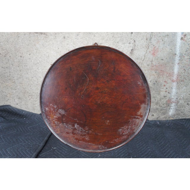 Wood Antique Queen Anne Philadelphia Mahogany Tilt Top Birdcage Candlestand Tea Table For Sale - Image 7 of 12