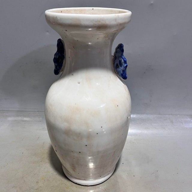 Blue and White Floral Bird Vases With Handles | Chinoiserie Decor For Sale - Image 9 of 9