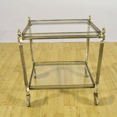 Louis XVI Style Metal and Glass Serving Tables, Set of 3 For Sale - Image 4 of 9