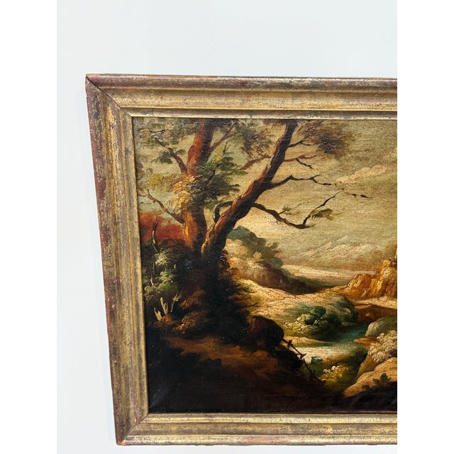 Italianate Old Master Style Landscape With Ruins and River Valley, 19th Century For Sale In Providence - Image 6 of 8