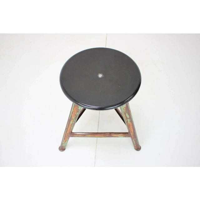 Mid-Century Modern Mid-Century Wooden Stool, 1950s For Sale - Image 3 of 9