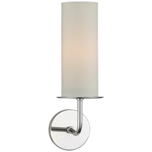 Kate Spade New York for Visual Comfort Signature Larabee Single Sconce in Polished Nickel with Cream Linen Shade