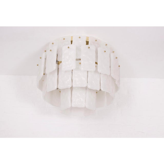 Large Murano Glass and Brass Ceiling Light, 1970s For Sale - Image 11 of 11
