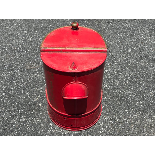 Brick Red 20th C. Hot Saveloys - Mid Century Original Paint on Metal Carnival / Street Food Dispenser For Sale - Image 8 of 12