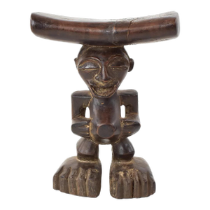 Early 20th Century Songye Female Headrest with Figure