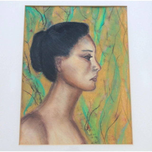 Figurative Vintage Framed Colored Pencil Sketch For Sale - Image 3 of 8
