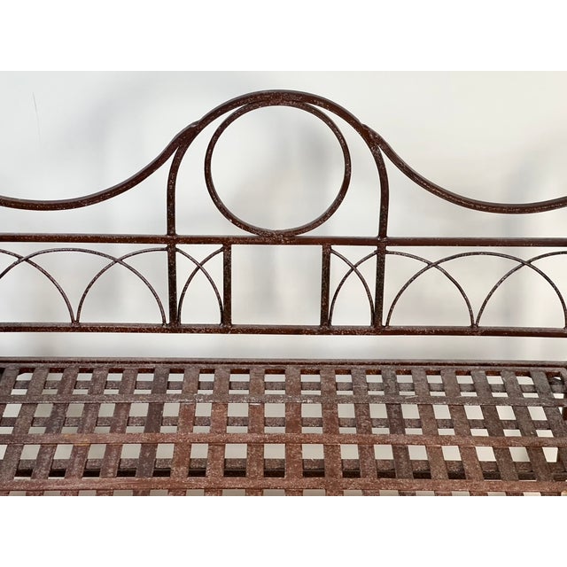 Vintage Regency Style Wrought Iron Porch Glider For Sale - Image 10 of 11