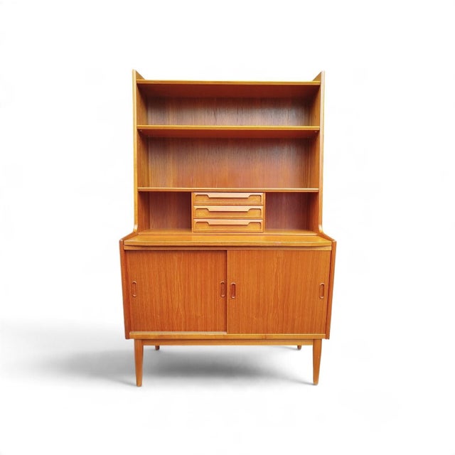 Danish Teak Secretaire with Bookcase from Larsens Møbler, 1960s For Sale - Image 15 of 15