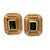 1980s Italian 14k Gold Green Tourmaline & Diamond Earrings, Pair For Sale - Image 9 of 9