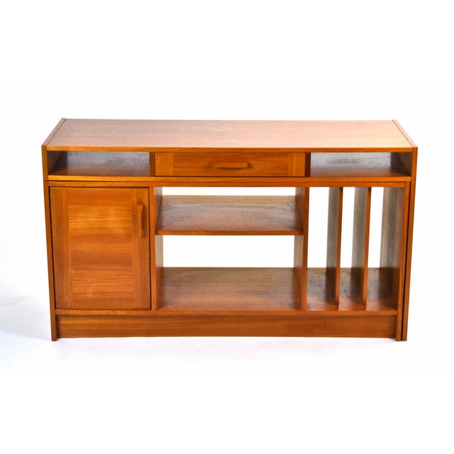 Vintage Danish Modern Teak Expandable Desk Credenza Media