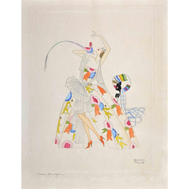 Cesare Bentivoglio, Woman, 1920s, Watercolor and Ink For Sale