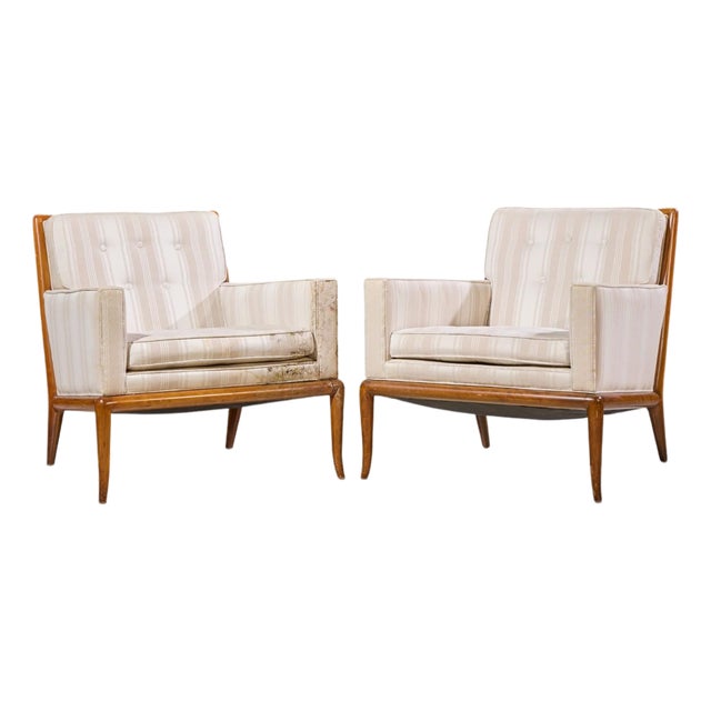 Robsjohn Gibbings for Widdicomb Mid Century Sabre Leg Lounge Chairs - Pair For Sale