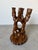 Brown Vintage Organic Hand-Carved Mahogany Wood Plant Stand / Pedestal Table For Sale - Image 8 of 12