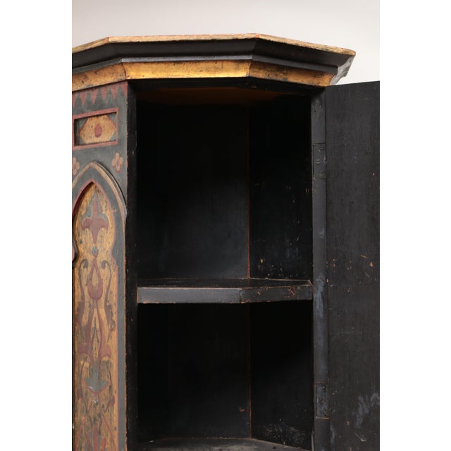 Antique Scandinavian Column Cabinet with Hand-Painted Decor For Sale - Image 5 of 16