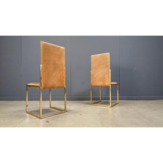Brass Dining Chairs by Belgochrom, 1970s, Set of 6 For Sale - Image 6 of 17