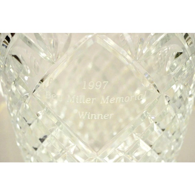 Modern Vintage "1997 Ben Miller Memorial Winner" Diamond Cut Crystal Glass Ice Bucket For Sale - Image 3 of 9