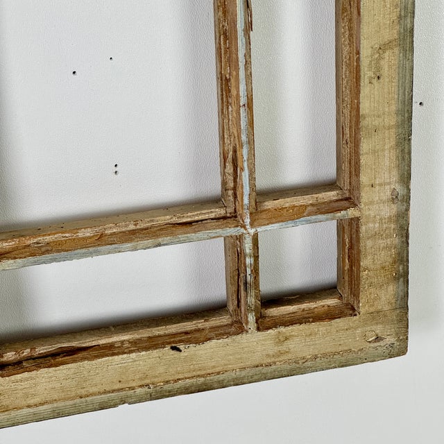 Mondrain Inspired Architecturally Salvaged Grill Style Tall Wood Window Frame For Sale - Image 12 of 13