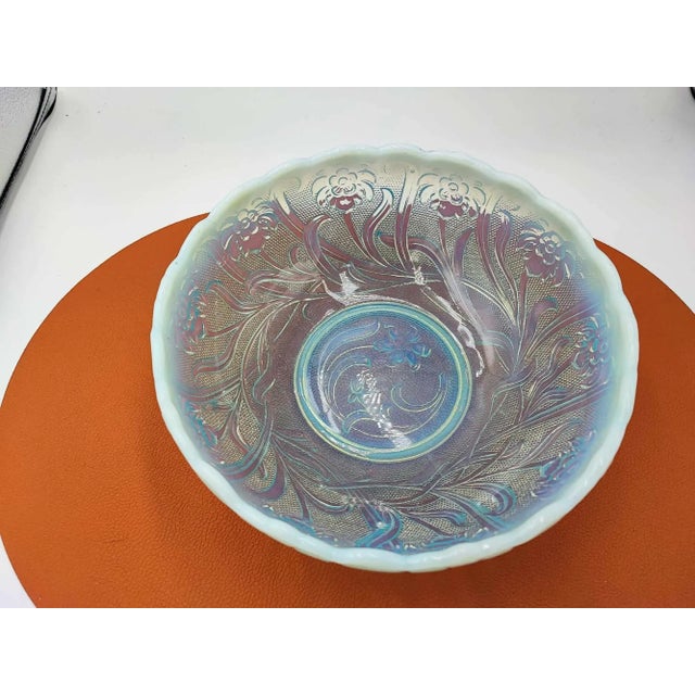 Pre-war Plateau Northwood Blue Opalescent Northwood Glass Company, dimensions: height 8.5 cm, diameter 22.5 cm.