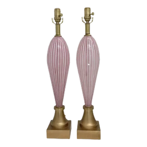 Murano Glass Table Lamps - a Pair