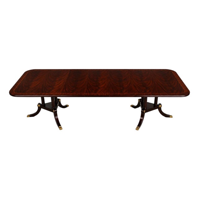 Henkel Harris Mahogany 2276 Double Pedestal Dining Table For Sale
