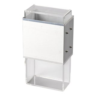 Brushed Aluminum and Acrylic Glass Table Lamp, 1970s For Sale