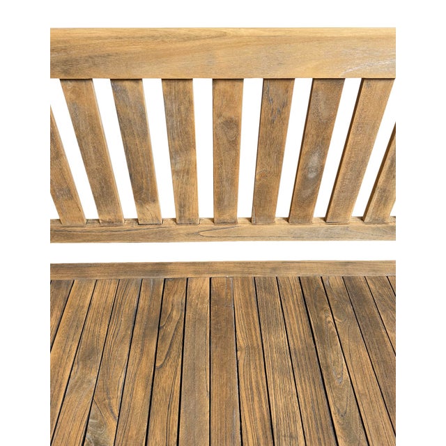 Outdoor Teak Storage Bench For Sale - Image 4 of 6