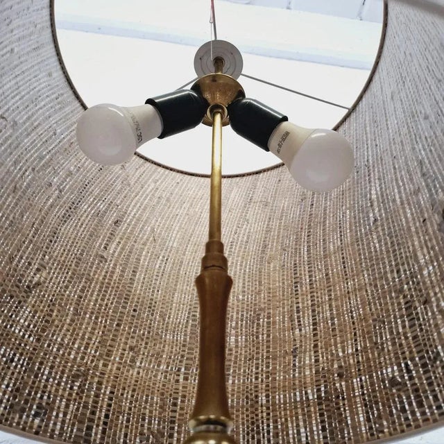 Vintage Bamboo Floor Lamp in Brass, 1960s For Sale - Image 4 of 7