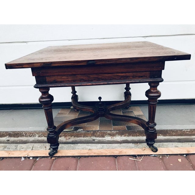 Brown Mahogany and Oak Coffee Table, 1920s For Sale - Image 8 of 18