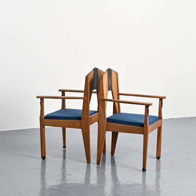 1920s Amsterdamse School Oak Armchairs by J.J. Zijfers, 1928, Set of 2 For Sale - Image 5 of 15