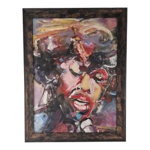 Sarah Vaughan Framed Modernist Painting by Bruni Sablan