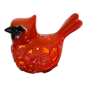 Vintage Red Cardinal Ceramic Desk Lamp