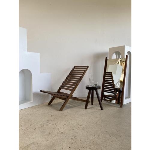 Foldable Slatted Teak Lounge Chair For Sale - Image 17 of 18