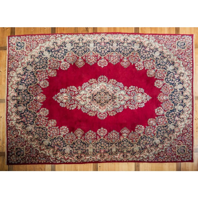Middle Eastern Hand-Knotted Kerman Rug For Sale - Image 12 of 12