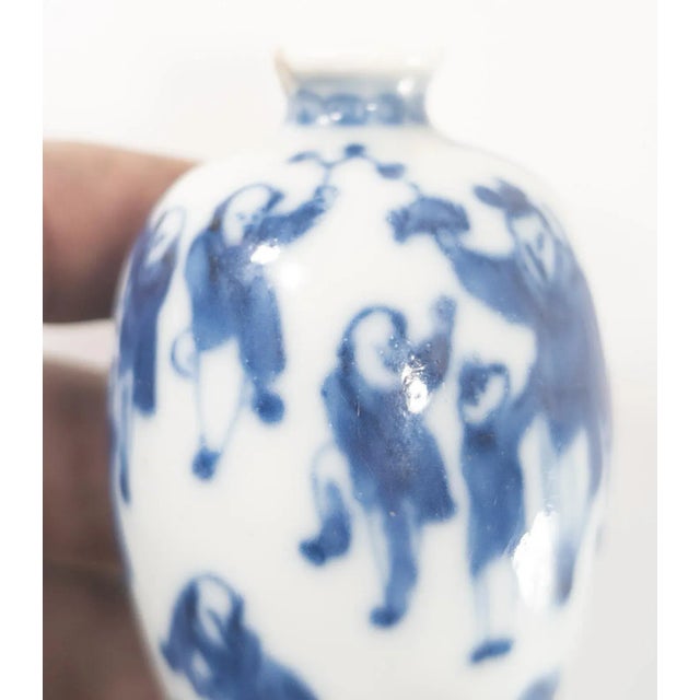 18th Century Chinese Blue and White Snuff Bottle Yongzheng Mark For Sale - Image 10 of 10