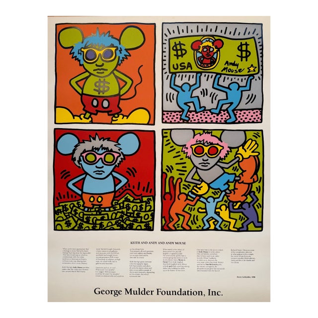 Keith Haring (1958-1990), "Keith and Andy and Andy Mouse", 1986, Published by the George Mulder Foundation, Inc For Sale