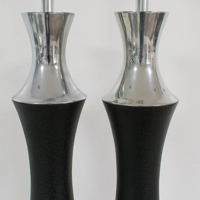 American Mutual Sunset Modernist Aluminum Pair of Table Lamps For Sale - Image 11 of 18