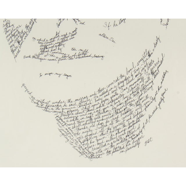 1977 “James Joyce as Ulysses” Word Portrait Serigraph Print by John Sokol For Sale - Image 4 of 9
