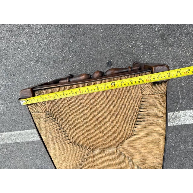 Early 20th Century 6 Antique Matching George III Lancashire Style Oak Rush Seat Side Chairs For Sale In Washington DC - Image 6 of 10