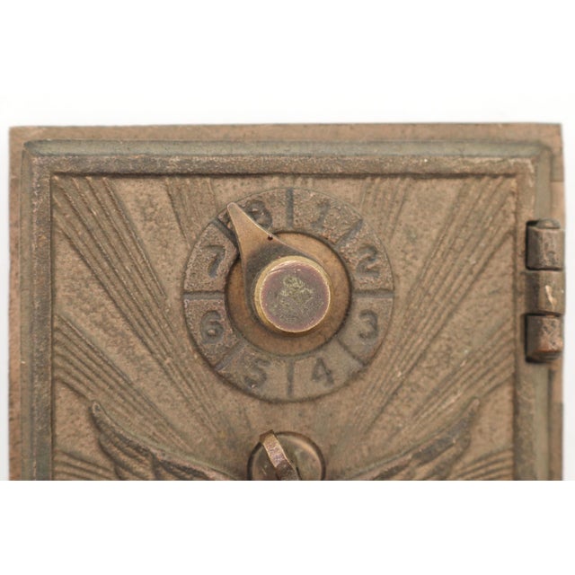 Vintage U.S. Post Office PO box door, a popular collectible often dating from the early to mid 20th century. It is made of...