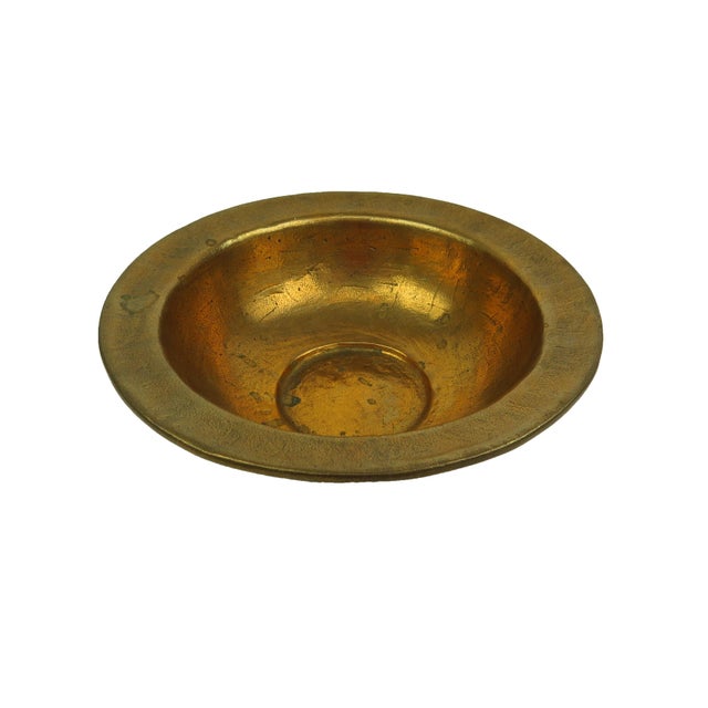 1960s Vintage Gold Metal Bowl From Scandia Present For Sale - Image 5 of 10