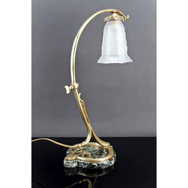 Art Nouveau Desk Lamp in Bronze and Marble, France, 1890s For Sale - Image 5 of 18