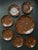 An elegant vintage porcelain dessert and cake serving set for six guests, comprising six dessert plates and one larger...