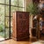 Antique Indian Sunburst Carved Armoire | Dark Wood Double-Door Wardrobe Cabinet 66 For Sale In Orlando - Image 6 of 6