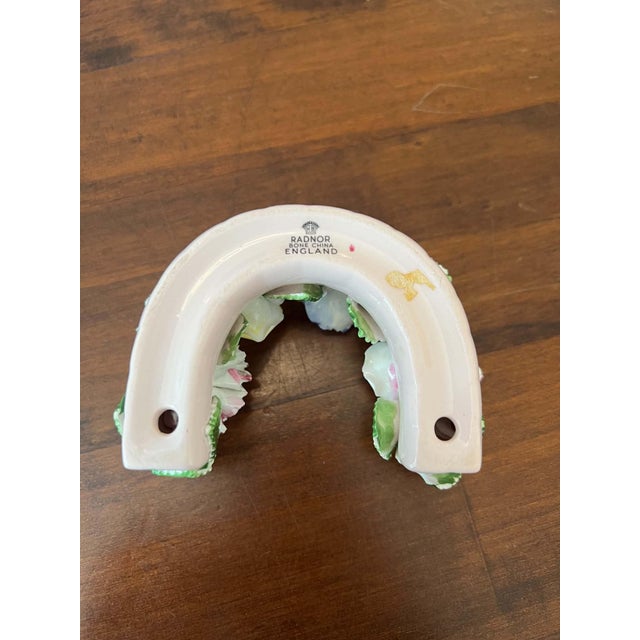 Vintage Radnor English Bone China Floral Horseshoe For Sale In San Francisco - Image 6 of 6