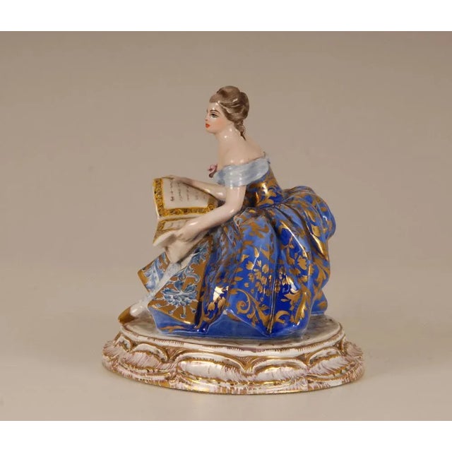 Italian Porcelain and Ceramic Figurine of Lady by Guido Cacciapuoti For Sale - Image 12 of 15