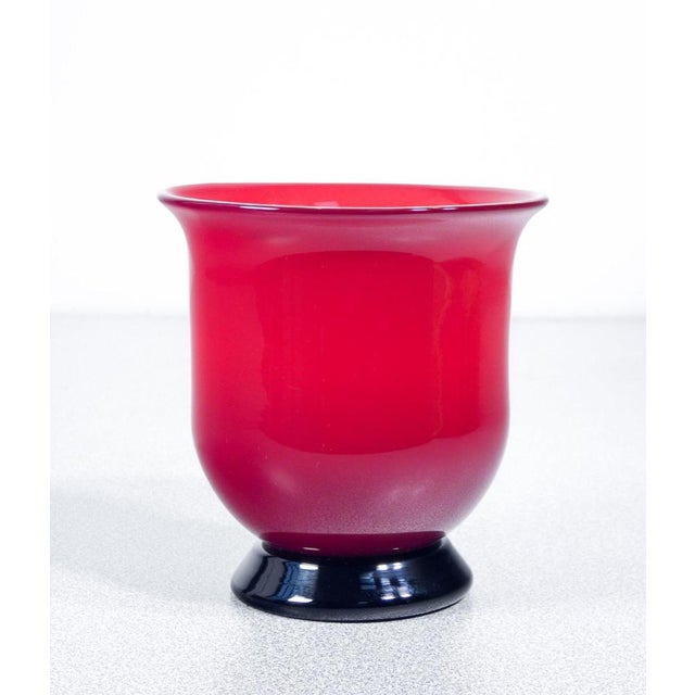 Red Opal Blown Glass Vase from Venini For Sale - Image 3 of 14