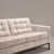 Florence Knoll Settee Loveseat in Limani Mohair & Brushed Bronze For Sale In New York - Image 6 of 8