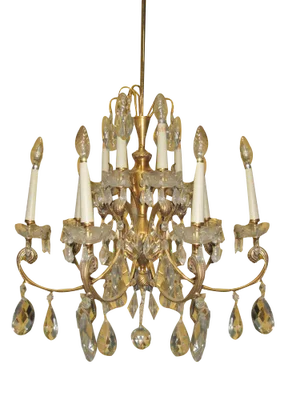 Brass & Crystal Chandelier