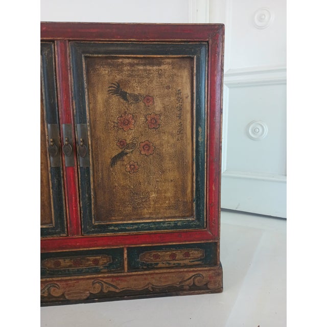 Antique Chinese Hand Painted Hall Cabinet For Sale - Image 11 of 18